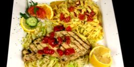 Tranche d’espadon sauce basilic